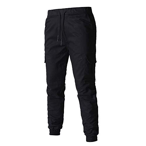 Overdose Pantalones Hombre Pantalón Deportivo De Color Puré con Vendaje Casual Pantalones Sueltos con Cordón Pantalon Baggy Hombre Original