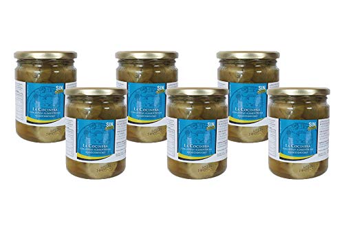 Pack de 6 - Corazones de alcachofa en aceite 100% oliva pelados a mano (10-15 frutos)…