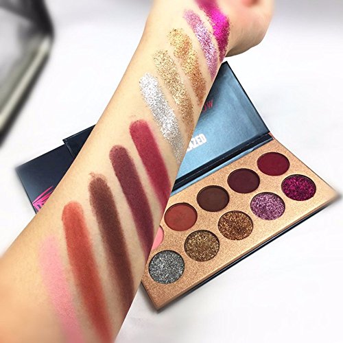 Paleta de sombras de ojos de 18 colores con purpurina resistente al agua, paleta de sombras de ojos profesional con perlas metálicas