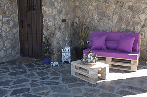 Palets Talavera SL Conjunto 1x Sofa Palet 12Ocm x 80cm 1x Mesa 80cm x 50cm Lijado Y Cepillado -Interior/Exterior Nuevo-Natural