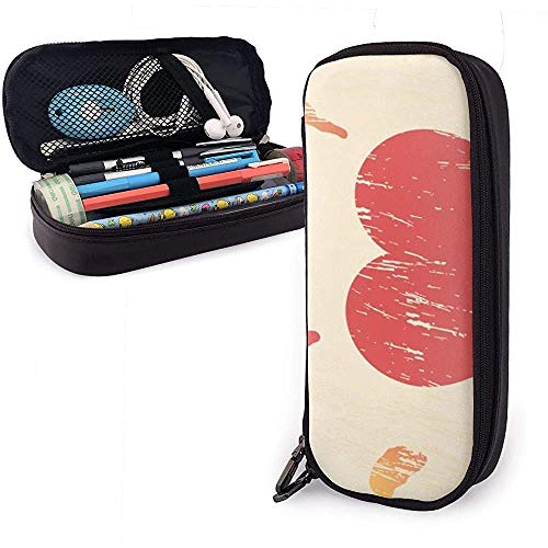 Palm Heart Mark Estuche de lápices de cuero Papelería Bolsa Bolsa Maquillaje Bolsa de cosméticos