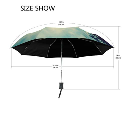 Palm Umbrella Mujeres Niña Hombres Automático Abierto Cerrar Pequeños Totes Lluvia Domingo Señoras 3 Plegable