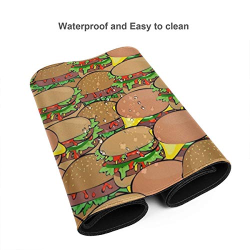 Pamela Ford Delicious Burger - Alfombrilla para ratón de gran tamaño, 40 x 75 cm, antideslizante, impermeable, para juegos de oficina, aprendizaje