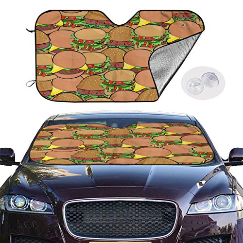 Pamela Ford Delicious Burger - Parasol para coche, protección solar, parasol plegable, fácil desmontaje M blanco