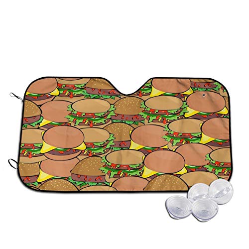 Pamela Ford Delicious Burger - Parasol para coche, protección solar, parasol plegable, fácil desmontaje M blanco