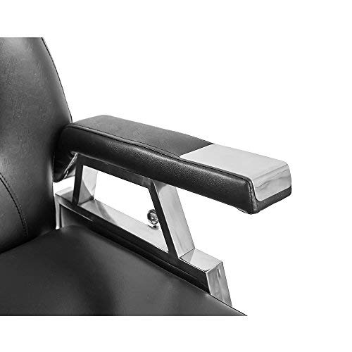 PanaCasa - Sillón Peluquería Barbería Maquillaje Tapizado PU Giratorio Ajustable negro