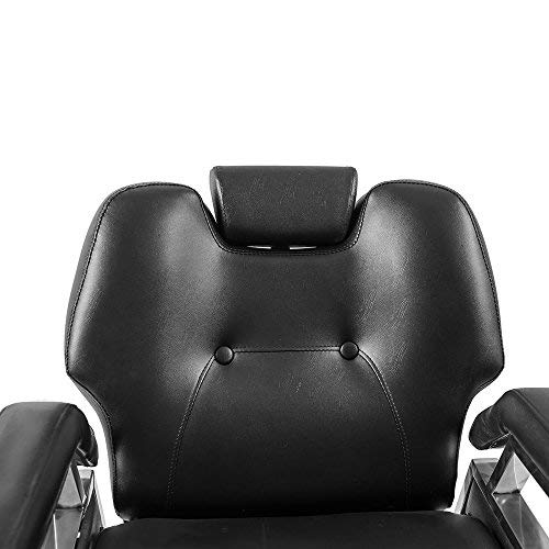 PanaCasa - Sillón Peluquería Barbería Maquillaje Tapizado PU Giratorio Ajustable negro