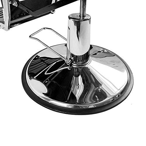 PanaCasa - Sillón Peluquería Barbería Maquillaje Tapizado PU Giratorio Ajustable negro