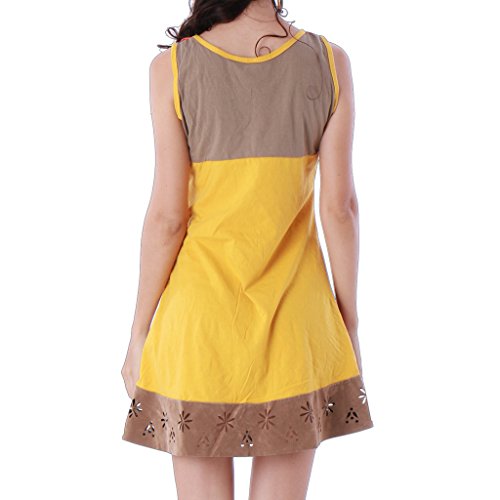 Panasiam - Vestido colorido de algodón en tallas S, M, L y XL, existencias limitadas (producto de boutique) marrón M
