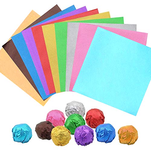 Papel de Chocolate,Zuzer 1000pcs Papel Chocolate Papel de Aluminio de Colores Papel Envoltura Papel de Envolver Para Decoración De Embalaje De Dulces De Bricolaje