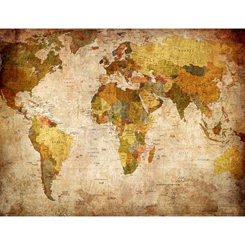 Papel Pintado Fotográfico Mapa del mundo 308 x 220 cm Tipo Fleece no-trenzado Salón Dormitorio Despacho Pasillo Decoración murales decoración de paredes moderna - 100% FABRICADO EN ALEMANIA - 9015010b