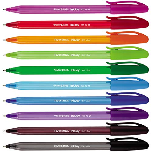 Paper Mate InkJoy 100ST - Bolígrafos envolventes, punta mediana de 1.0 mm, paquete de 20, colores surtidos fantasía
