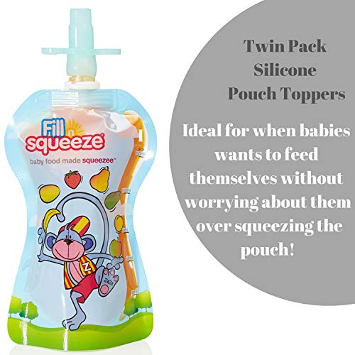Paquete de 2 Tapas para Bolsas Compatibles con Ella’sKitchen y otras Bolsas de Alimentación Reusables y Productos de Destete