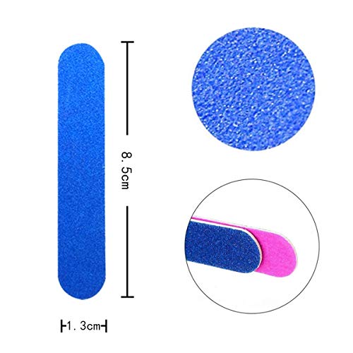 Paquete de 200 limas desechables de doble cara de esmerilado de uñas mini lima de uñas de manicura para uñas postizas naturales, color al azar
