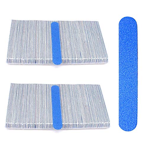 Paquete de 200 limas desechables de doble cara de esmerilado de uñas mini lima de uñas de manicura para uñas postizas naturales, color al azar