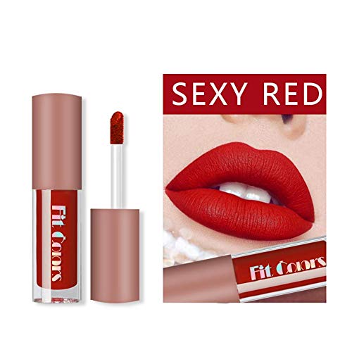 Paquete de 4 paquetes de lápiz labial líquido mate aterciopelado Kit de brillo de labios natural a prueba de agua de larga duración Juego de brillo de labios mate para niñas Mujeres