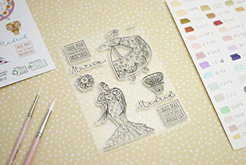 PARAES Madrid y Murcia Sellos scrapbooking silicona fotopolímero, Colección Hispania, scrapbook, álbum de fotos, manualidades, Scrapbooking Materiales