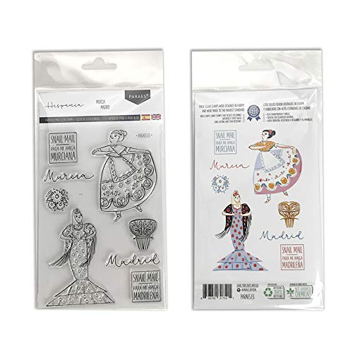 PARAES Madrid y Murcia Sellos scrapbooking silicona fotopolímero, Colección Hispania, scrapbook, álbum de fotos, manualidades, Scrapbooking Materiales