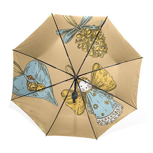 Paraguas para Mujer a Prueba de Viento Concha de mar Campanas de Viento en Verano Paraguas Plegable Compacto portátil Protección contra Rayos UV A Prueba de Viento para Exteriores para Mujer para Via