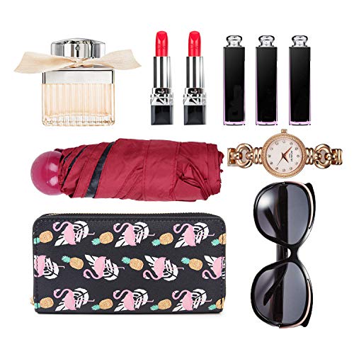 Paraguas Plegable Ultraligero 210T Mini Cápsulas Crema Paraguas Automático Paraguas Plegable de Goma Sombrillas Soleado Viajes (amarillo)