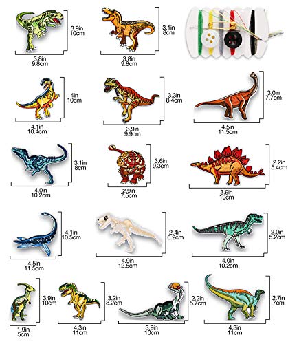Parche de Ropa, Muscccm 15 Piezas Parches Ropa Termoadhesivos Dinosaurio Bufandas