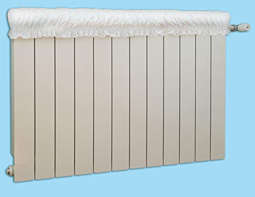 Parodi & Parodi Il Caldo Bello - Protector de Paredes Artículo 354, Cubre radiador elástico Acolchado, Extensible de 60 cm a 120 cm, con Filtro Absorbe Polvo, de algodón Color Marfil