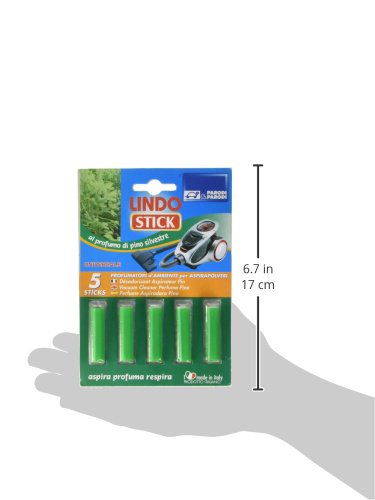 Parodi & Parodi Lindo Stick Desodorante Aspiradora Pino 5 Unidades, Tela, Verde, 11 x 17 x 1 cm, 5 Unidad