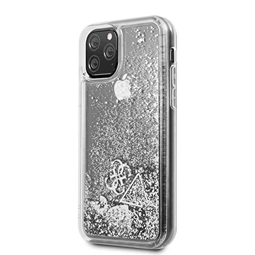 Partner Tele Guess Liquid - Funda Carcasa Protectora Trasera de Gel/TPU y Antideslizante, Protección Total Solo 0,6mm de Expesor Compatible con iPhone 11 Pro MAX - Plata