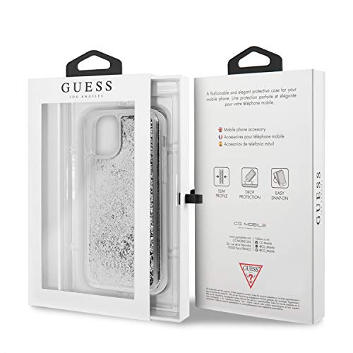 Partner Tele Guess Liquid - Funda Carcasa Protectora Trasera de Gel/TPU y Antideslizante, Protección Total Solo 0,6mm de Expesor Compatible con iPhone 11 Pro MAX - Plata