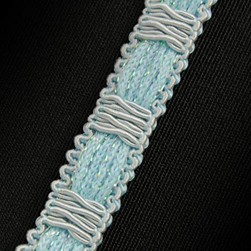 PASAMANERÍA RAYÓN LÚREX TONOS PASTEL 12mm (AZUL, 1 METRO)