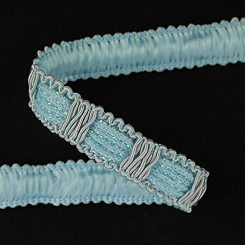 PASAMANERÍA RAYÓN LÚREX TONOS PASTEL 12mm (AZUL, 1 METRO)