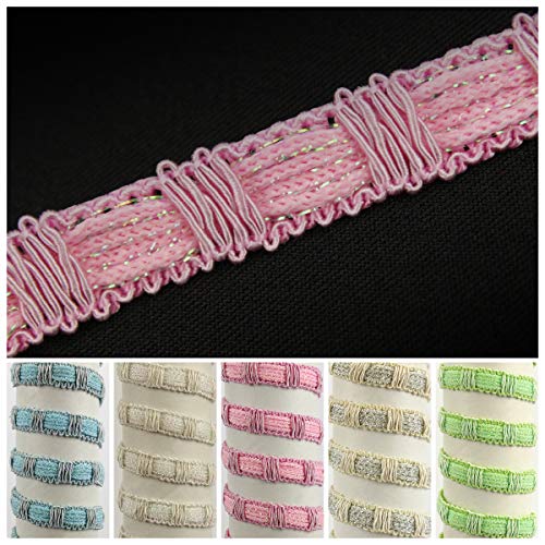 PASAMANERÍA RAYÓN LÚREX TONOS PASTEL 12mm (AZUL, 1 METRO)