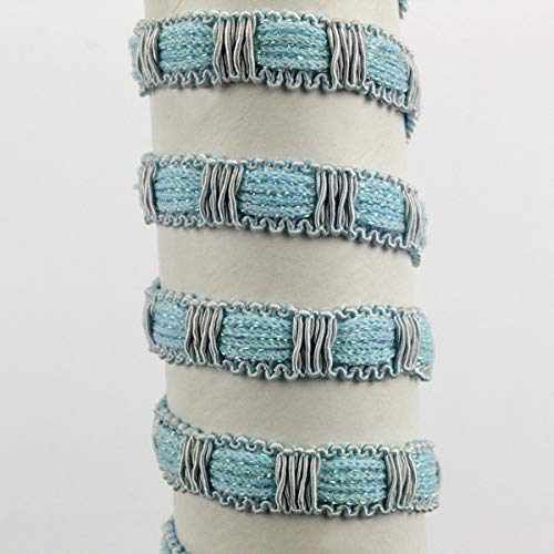 PASAMANERÍA RAYÓN LÚREX TONOS PASTEL 12mm (AZUL, 1 METRO)