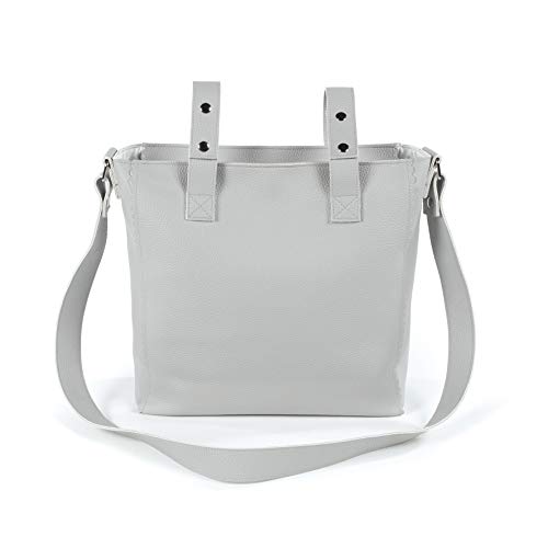 Pasito a Pasito. Bolsa Panera para Carro de Bebé Biscut. Bolsa de Maternidad Mediano. Organizador práctico de gran tamaño y asa larga para colgar en el hombro. Color Gris. Medidas 33 x 33 x 11 cm.