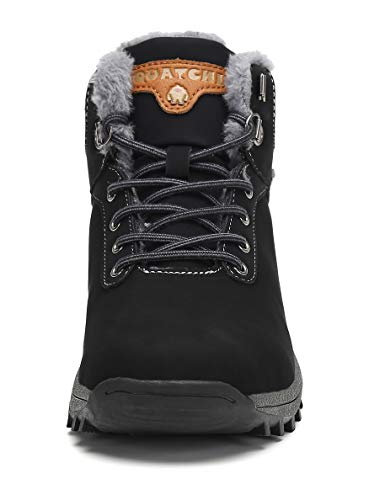 Pastaza Hombre Mujer Botas de Nieve Senderismo Impermeables Deportes Trekking Zapatos Invierno Forro Piel Sneakers Negro,40EU