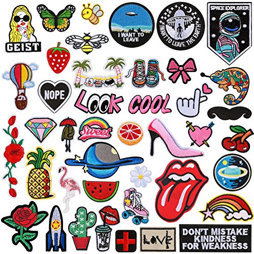 Patch Sticker - RYMALL 42 PC Patch Sticker, Cute DIY Ropa Parches para la camiseta Jeans Ropa Bolsas