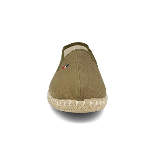PAYMA - Alpargatas de Esparto en Espiga para Hombre. Zapatillas de Verano. Brasileras para Hombre. Espardeñas Espadrilles con Bandera. Azul Rojo Beige Crudo Kaki Nogal