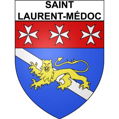 Pegatina autoadhesiva con escudo de la ciudad de San Laurent-Médoc, tamaño 4 cm