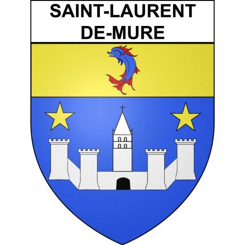 Pegatina de escudo autoadhesivo con escudo de San Laurent-de-Mure 69 de la ciudad, tamaño 4 cm