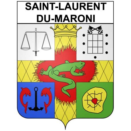 Pegatina de escudo autoadhesivo de San Laurent-du-Maroni 97 ciudad, tamaño 4 cm
