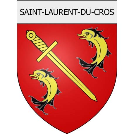 Pegatina de escudo de la ciudad de San Laurent-Du-Cros 05, 4 cm