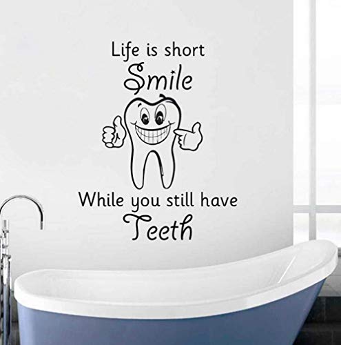 Pegatinas de pared love me please brush my wall decals clínica dental sala de estar TV pared sofá dormitorio habitación infantil decoración mural top vinilo 59X74cm