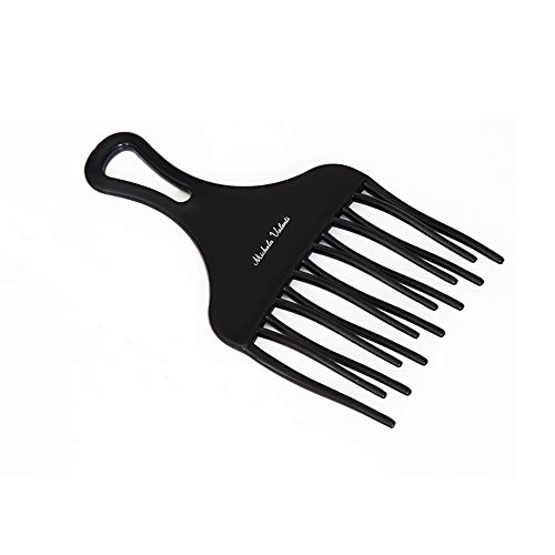 Peine afro tenedor puas anchas para cabello rizado negro 17,7cm