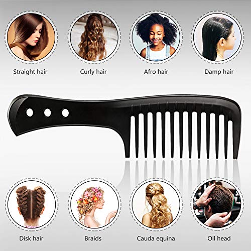 Peine de Dientes Anchos Cepillo de Pelo Ancho Peine de Peluquero de Maestro Peine de Peluquería Peine Antiestático Resistente al Calor Reduce Rotura de Cabello para Pelo Largo Mojado o Rizado