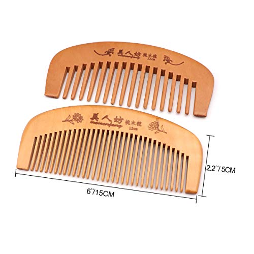 Peine de madera hecho a mano para peinar con rizos anchos de madera,peine de puas anchas, peine puas anchas, peine barba, peine madera pelo rizado (15CM)