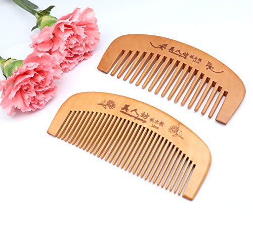 Peine de madera hecho a mano para peinar con rizos anchos de madera,peine de puas anchas, peine puas anchas, peine barba, peine madera pelo rizado (15CM)