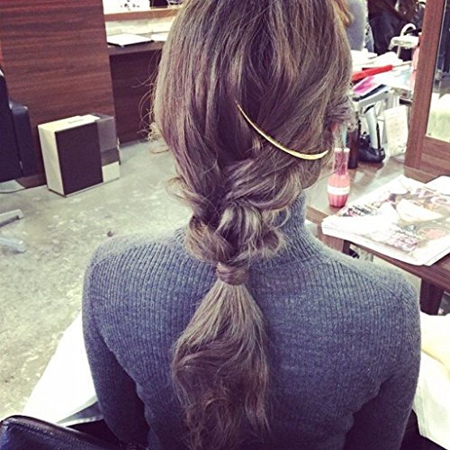 Peine de Pelo Largo Clip Pasador Deslizante Mujeres Dobladas \ 's Labrar Accesorio de Pelo de Oro