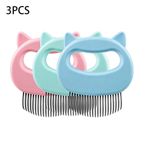 Peine para Piojos para Mascotas Mascota Gato Perro Masaje Concha Peine Aseo DepilacióN Cepillo De Limpieza para Cachorros Gato Perro(3PCS)