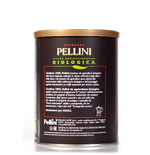 Pellini Caffè Molido 100% Bio Arábica - 2 Latas de 250 gr (500 gr)