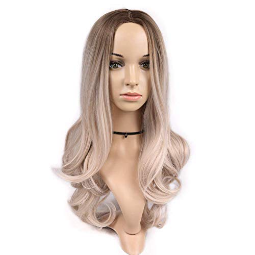 Peluca Marrón a Rubio Ceniza Redlution Pelucas llenas de tejido de pelo sintético resistente al calor de alta densidad para mujeres y hellip;